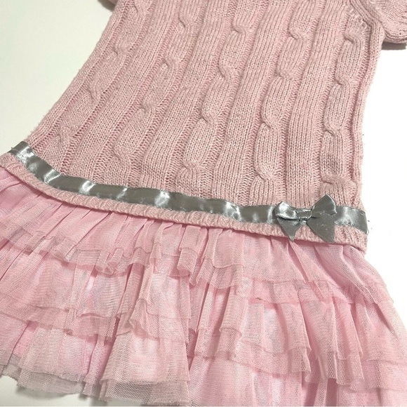 6/ $20 ⭐️ GEORGE Pink Sweater Knit Tiered Dress US 18-24M - Picture 5 of 5